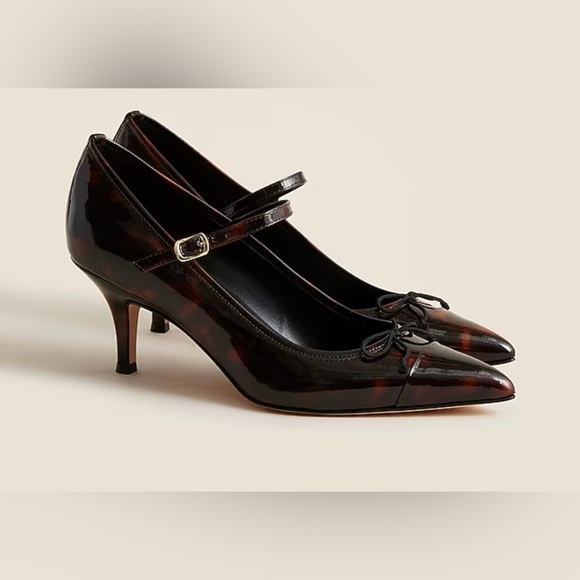 NWB Made-in-Italy Colette cap-toe pumps in tortoise-print leather, 8.5 - Picture 1 of 8